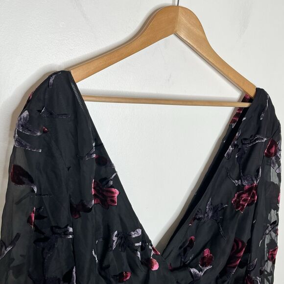 Majorelle Floral Velvet Burnout Mini Dress Womens XL Whimsigoth Witchy - Picture 2 of 12